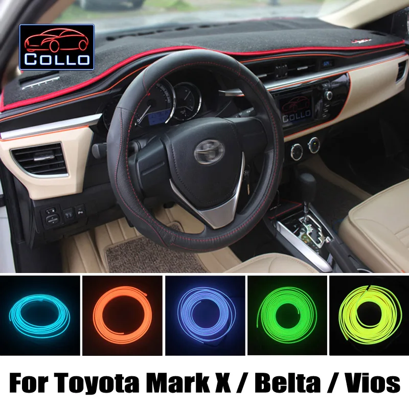 

Flexible Neon Cold Light / 9 Meter EL Wire For Toyota Mark X / Reiz / Belta / Vios / YARiS Sedan / Car Console Decorative Strip
