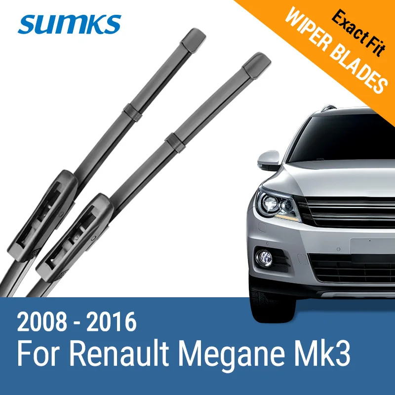 

SUMKS Wiper Blades for Renault Megane Mk3 24"&16" Fit Bayonet Arms 2008 2009 2010 2011 2012 2013 2014 2015 2016