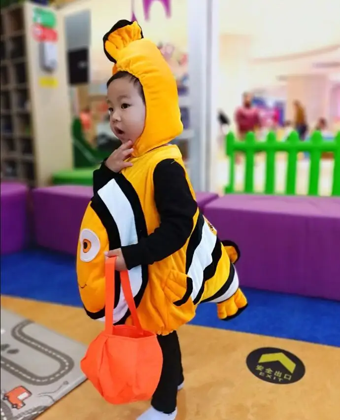 New Animals Costume Baby Kids Fish Clownfish From Pixar Animated Film Halloween Christmas Cosplay Costume New Animals Costume Baby Kids Fish Clownfish From Pixar Animated Film Halloween Christmas Cosplay Costume