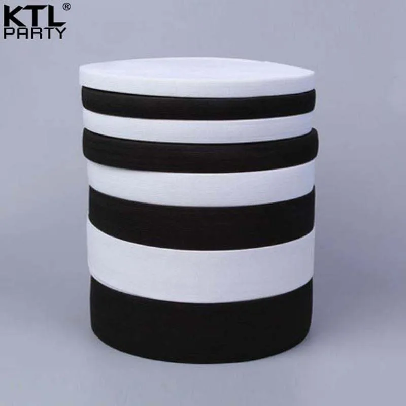 

40meters white/black woven elastic belt for Trim sewing/ribbon clothing elastic band flex cord for party dress skirt pants