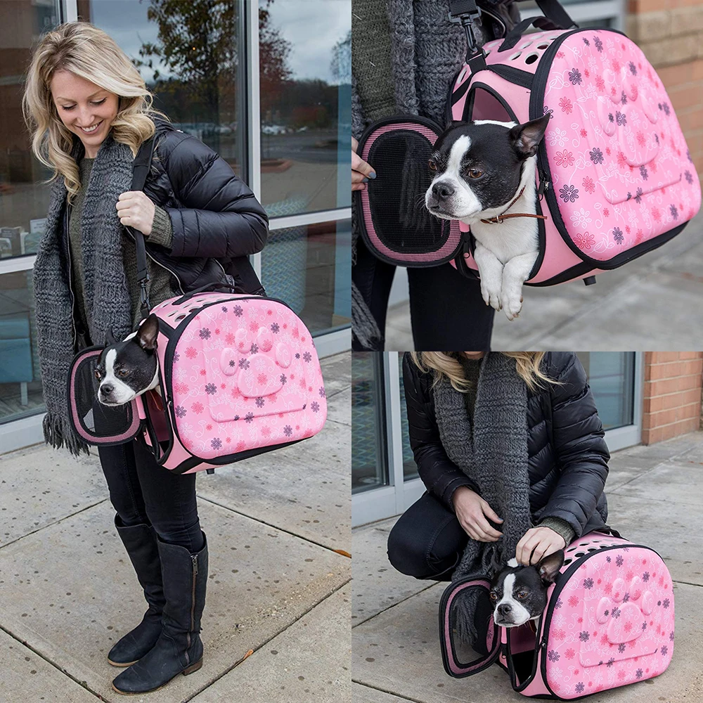 Pet Carrier Bag for Small Cats Dog Transporter Cat Bag Crate Folding Cage Handbag Durable EVA Pet Transport Carrying Bags BG0150