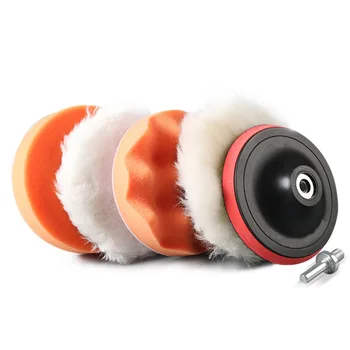 

Car waxing beauty 4 inch polishing disc wheel self-adhesive wool ball polishing machine plane wave sponge disk 100mm Buffing pad
