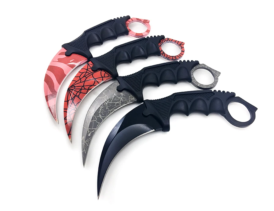 WTT CS GO Hunting Fixed Knife Karambit Tactical Combat Survival Neck Claw Knives Utility Camping Outdoor Pocket Rescue EDC Tools
