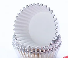 100 шт утолщенные алюминиевые фольгированные чашки для кексов мини-формы для маффинов для выпечки H727 - Цвет: Silver