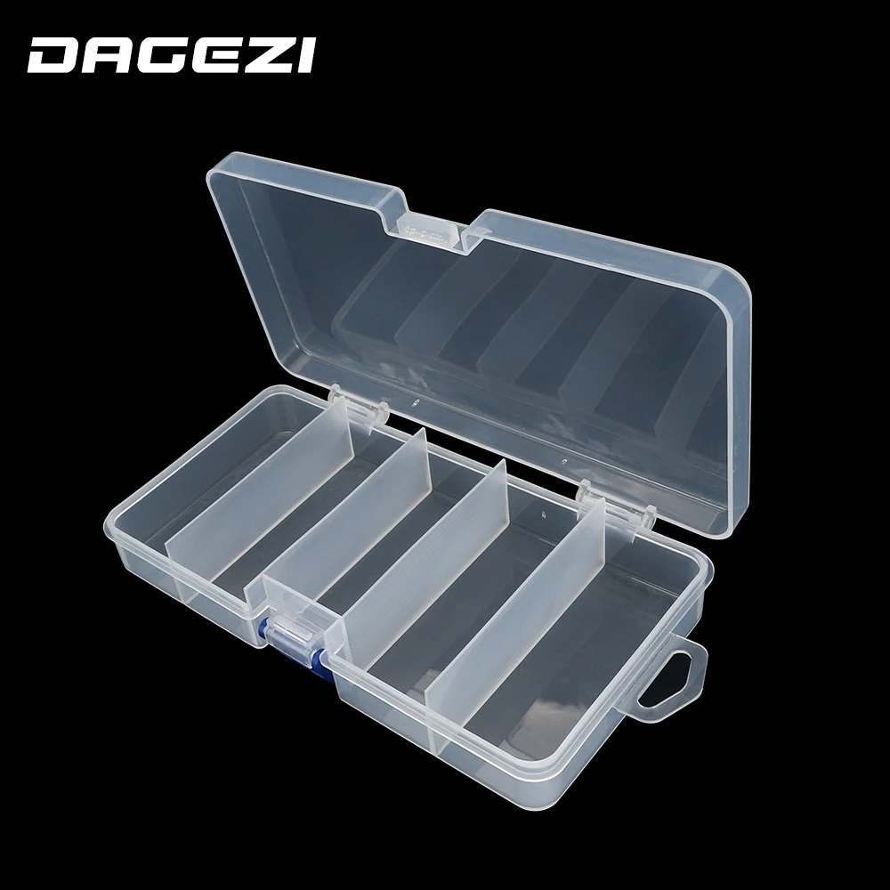 

DAGEZI Fishing Box 17.5*3*8.9cm PVC Lure Box Bait Storage Case 5 Compartment Fishing Tackle Tool for Carp Fishing Pesca