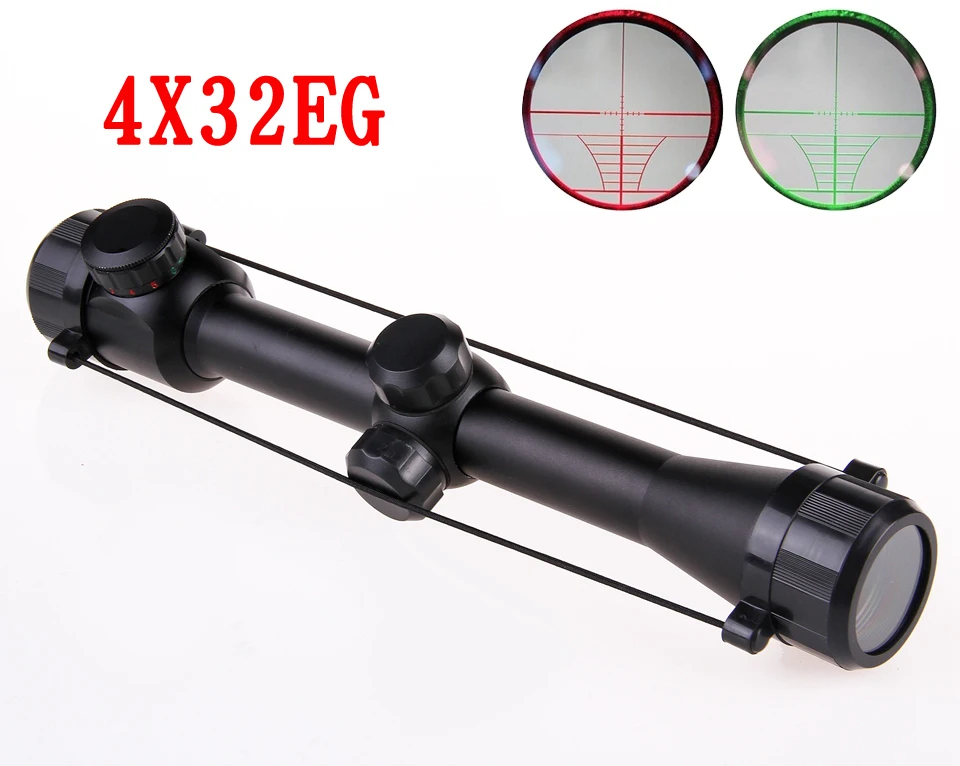 Airsoftsports Gun Riflescope 4x32 Rifle Scope Reticle Fiber Optic Sight