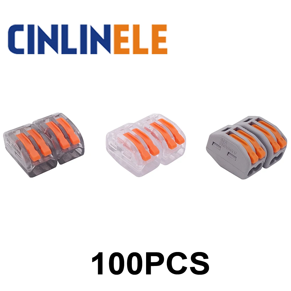 

100pcs mini fast WAGO Connector 222-412(PCT212) Universal Compact Wire Wiring Connector 2 pin Conductor Terminal Block