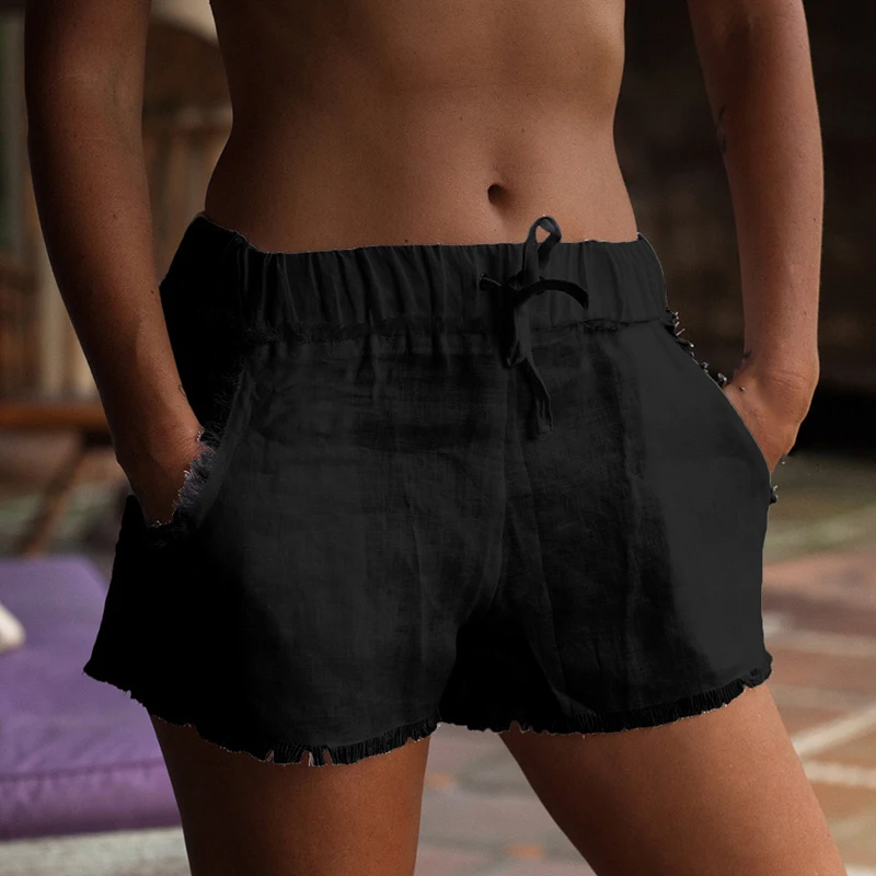 

Woman Jeans 2018 Women Plus Size Solid Loose Hot Pants Pockets Lady Summer Casual Shorts