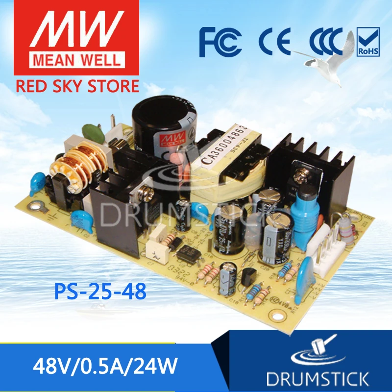 

MEAN WELL PS-25-48 48V 0.5A meanwell PS-25 48V 24W Single Output Switching Power Supply