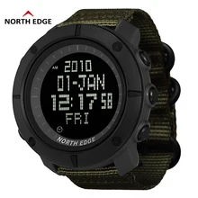 NORTH EDGE мировое время мужские спортивные армейские часы водонепроницаемые 50 м цифровые часы для бега часы для плавания Дайвинг наручные часы Montre Homme