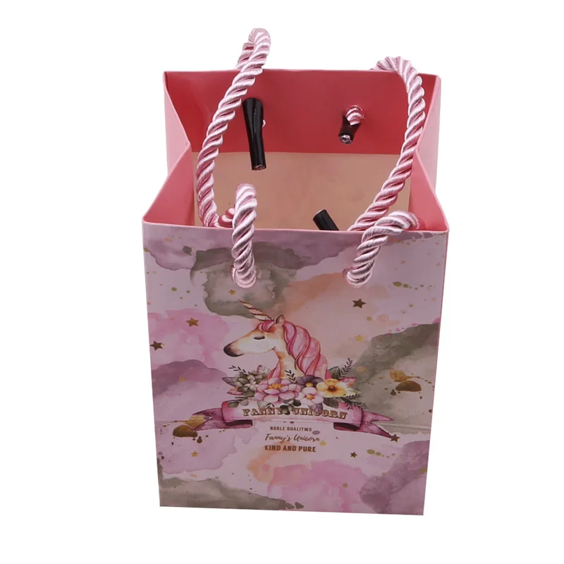 Единорог ручная роспись свежая Подарочная коробка ручной мешок Подарочный пакет конфеты пищевые пакеты Свадебный подарок упаковка для рождественской вечеринки декор поставки