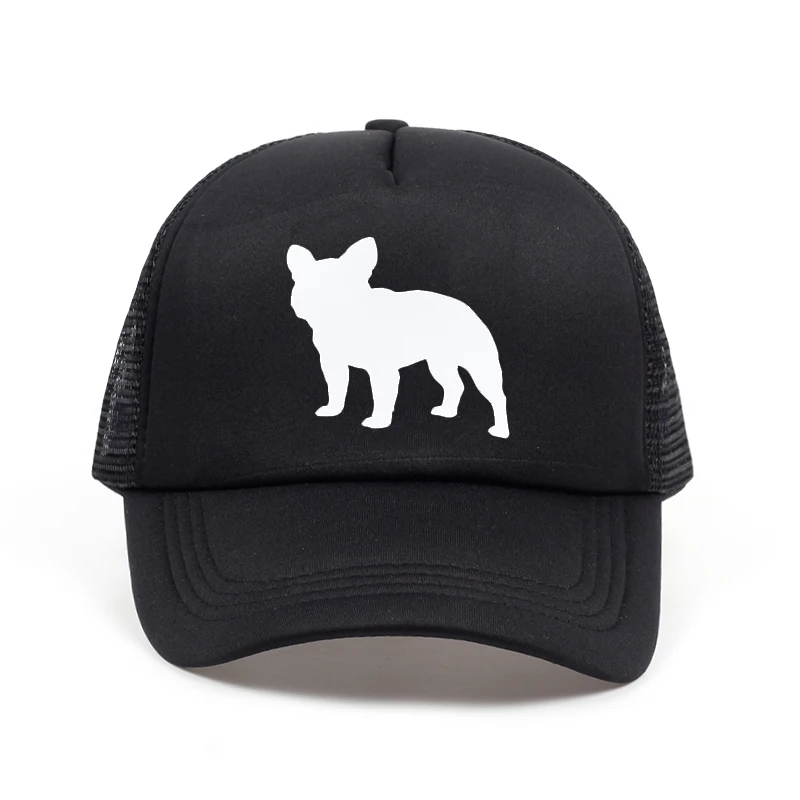 

2018 new French Bulldog Letters Print Baseball Cap Trucker Hat For Women Men Unisex Mesh Adjustable Size Black White Drop Ship