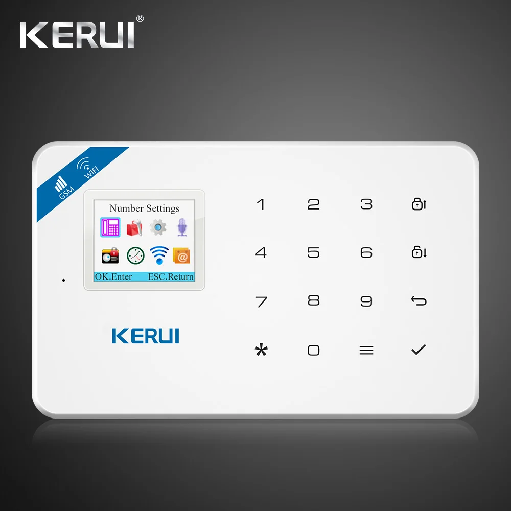 Kerui W18 беспроводной Wifi GSM IOS/Android приложение управление ЖК GSM SMS Охранная сигнализация для домашней безопасности PIR сенсор проводная сирена