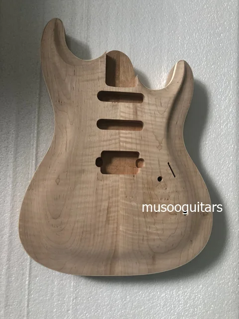 

Unfinish Electric Guitar Body Carved Top Body With Flame Maple Top