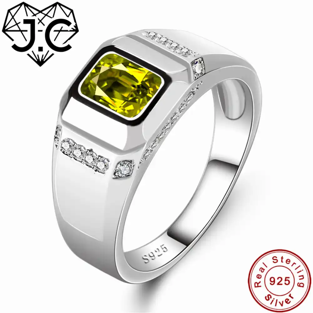 Peridot and White Zircon 10mm Wide 925 Sterling Silver Ring Finger Size 7 12