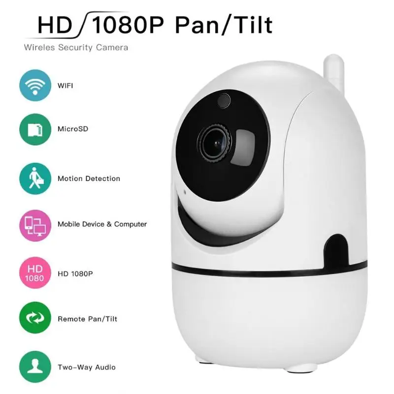 1080P Pan Tilt беспроводная wifi веб-камера с автоматическим отслеживанием безопасности человека дома CCTV сетевая камера ЕС веб-камеры