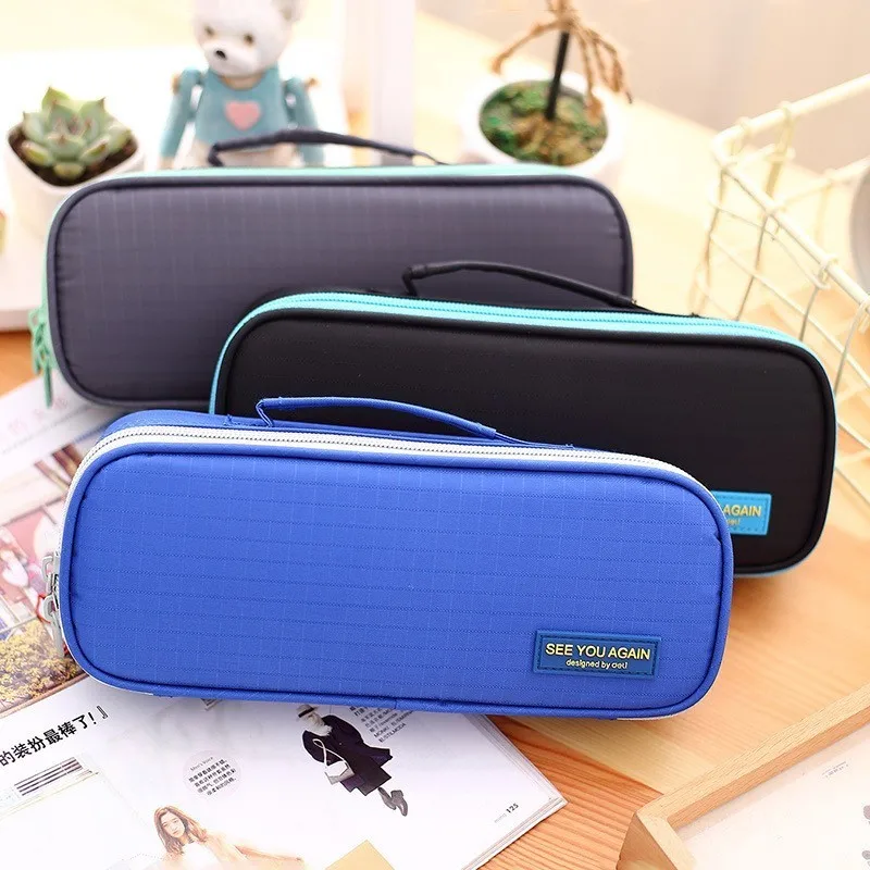 

1 PC Large Capacity School Pencil Cases Bags Pouch Creative Canvas Multifunction Pen Box Gift Office Statioanry Supplies 04921