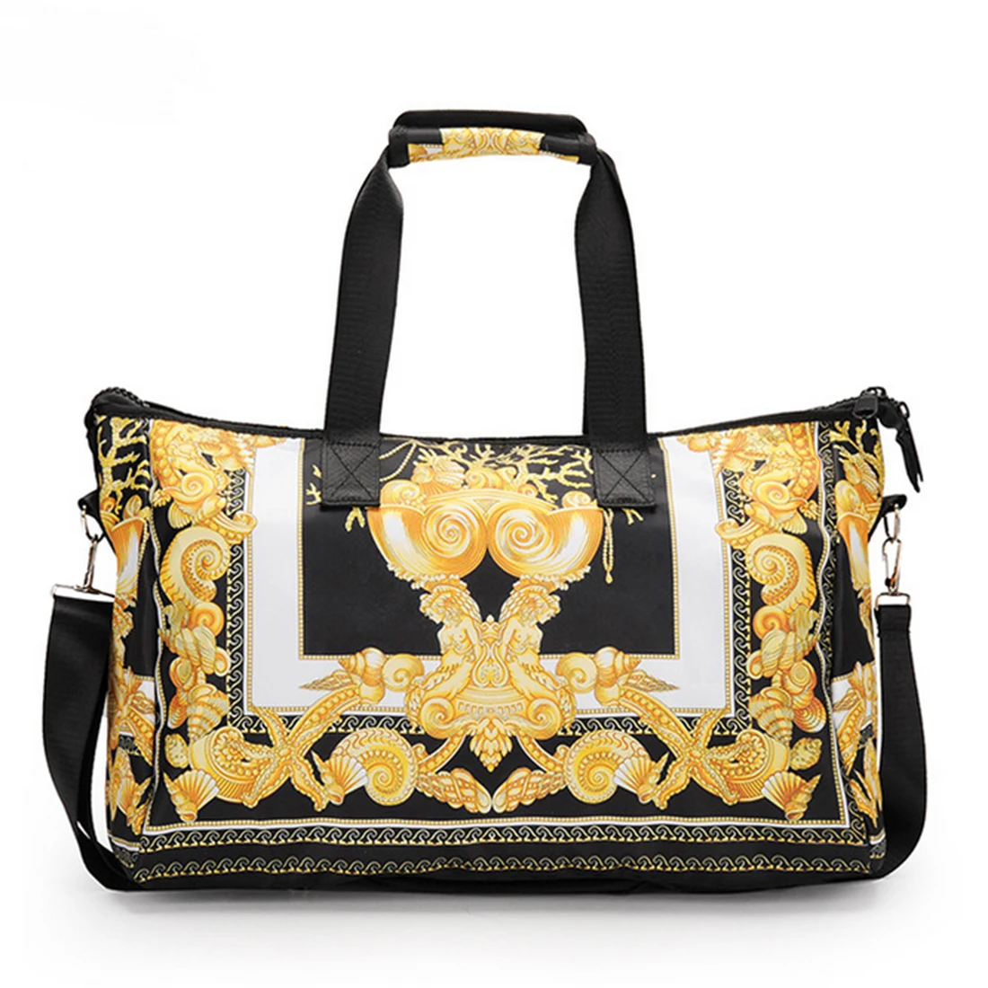 ARESLAND Fashion Folding Women Travel Bags Large Capacity Oxford Cloth Printing Pattern Ladies