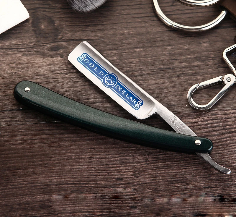 

Green ABS Vintage Old Shaving Knife Men Manual Straight Razor Stainless Steel Blade Super Sharp Hair Traditional Remover Tool