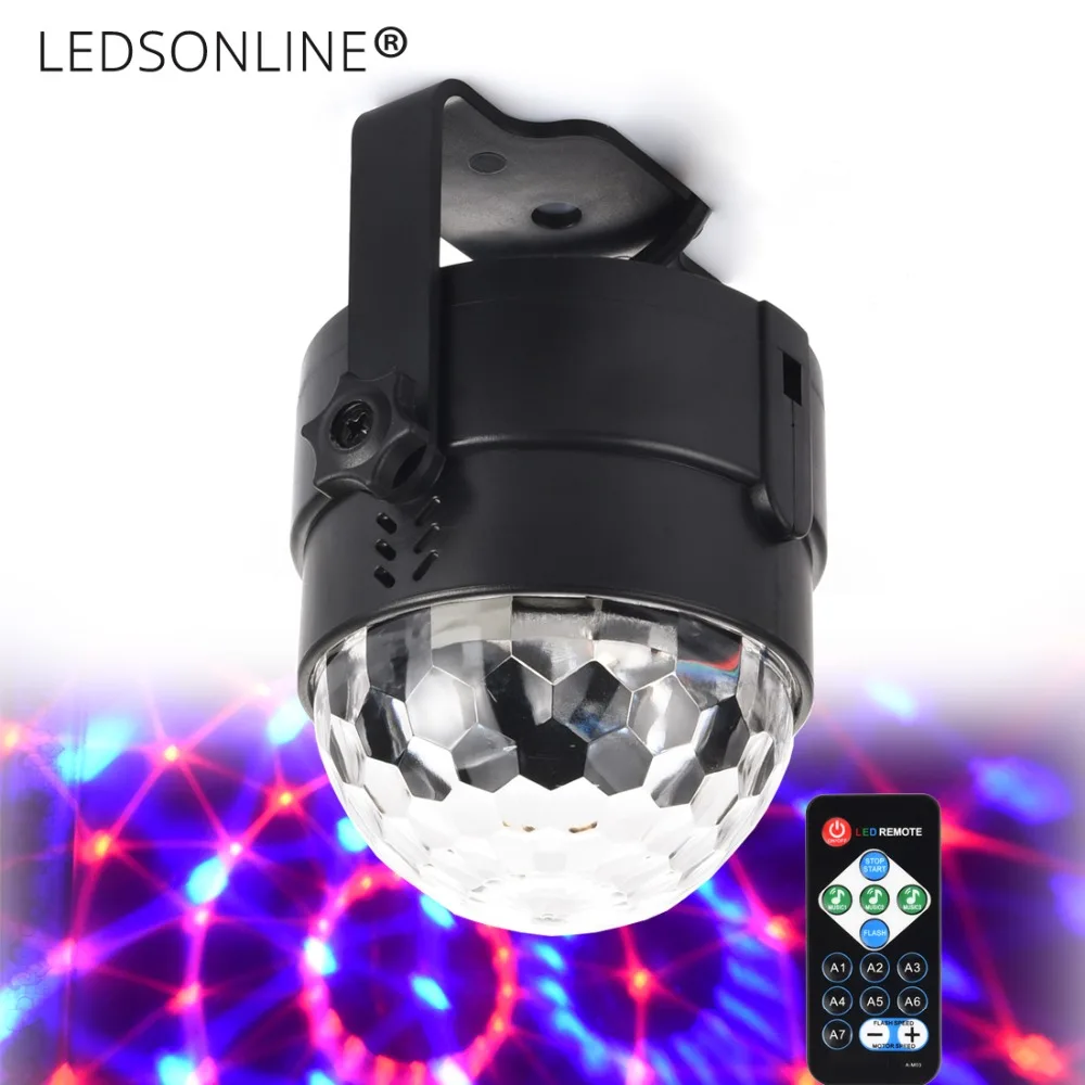 

Led Stage Lamp DJ KTV Disco Laser Light Party Lights Sound IR Remote Control Christmas Projector Mini RGB 3W Crystal Magic Ball