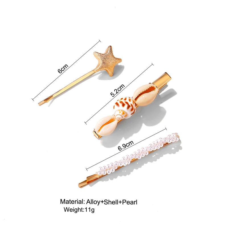 Модный корейский жемчужный морской раковины комплект заколок для волос для женщин девочек свадебная металлическая заколка аксессуары для волос ювелирные изделия