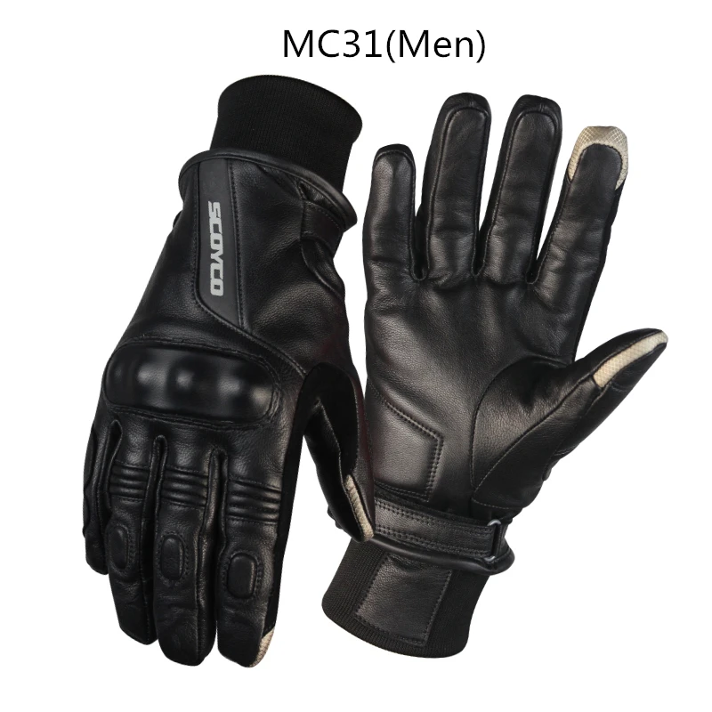 Зимние теплые SCOYCO MC31W женские мужские кожаные мотоциклетные перчатки ветрозащитные водонепроницаемые кожаные перчатки Мотоциклетные Перчатки
