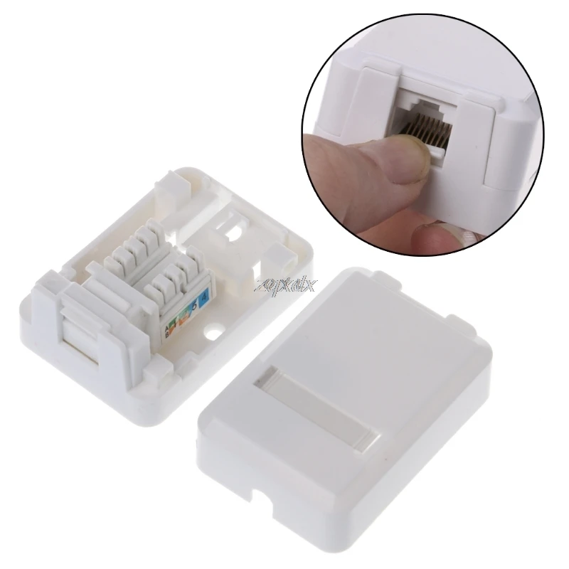RJ Box с модулем Cat6 Настольная коробка панель одним портом для RJ45 RJ11 AMP mount Z09 Прямая