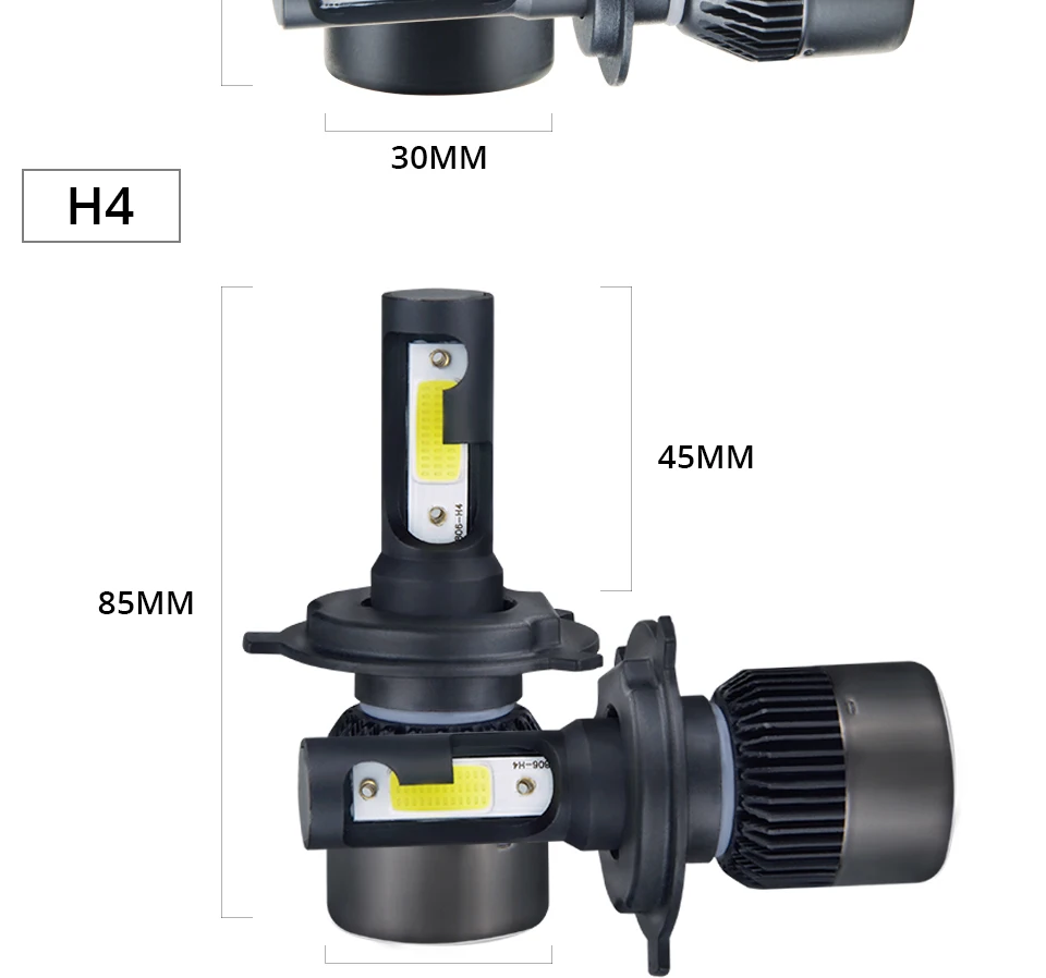 H7 LED Car Headlight 4300K H4 LED Mini Auto Lamp HB3 HB4 9005 9006 IP65 72W 8000LM 6500K DRL Fog Light 12V 24V Car Headlamp Bulb (8)