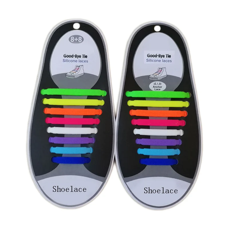 16pcsPair Adult Shoelace New Athletic Running No Tie Shoelaces Women Men Elastic Silicone Shoe Lace Accessories Free Shipping (6)