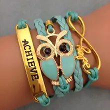 1 шт. бесконечно ручная работа браслет. металл очарование, воск шнур, кожаный браслет, модный драгоценный браслет 3553