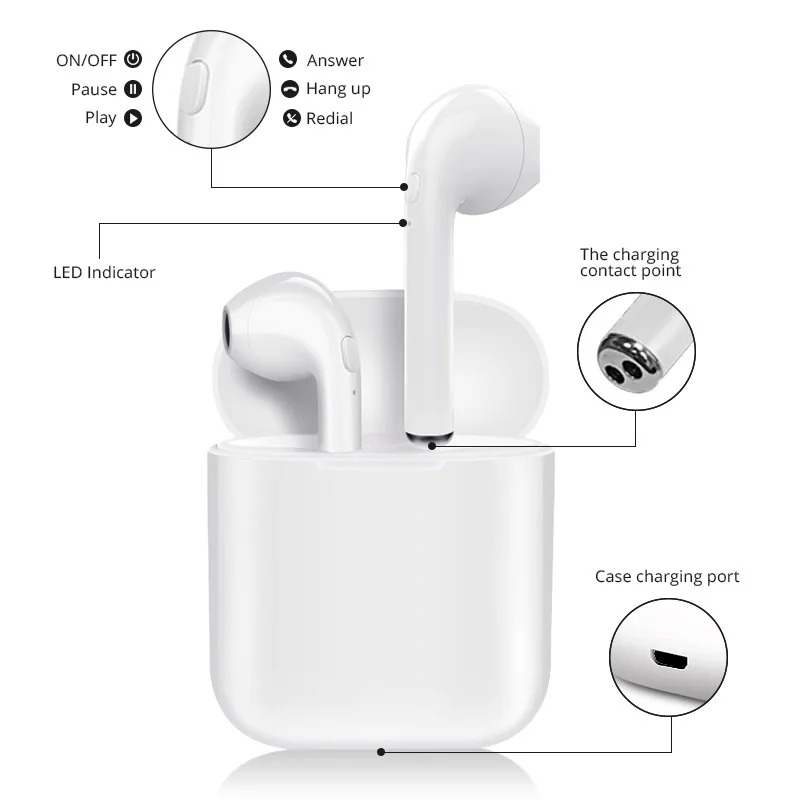 Earphone Bluetooth Wireless Headset i9S/i9 TWS Earbuds Sport Earphone For iPhone X Sony Xiaomi Meizu Computer Gaming Headset