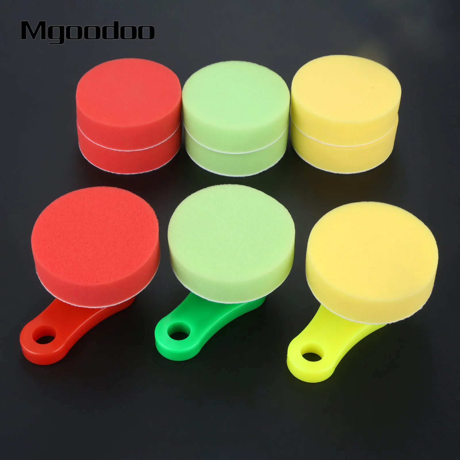 

Mgoodoo 1Set Car Wax Sponge Handle Foam Glass Polishing Sponge Hand Tool Accessories Applicator Pads Auto Care Waxing Tool