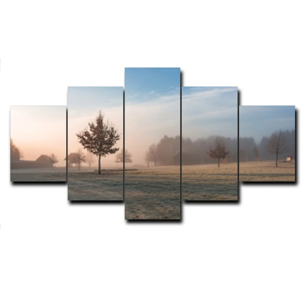 

5 Panel Vintage Artwork Outside Posters and Prints for Living Room Canvas Painting for the Wall Nordic Home Decoration Frameless