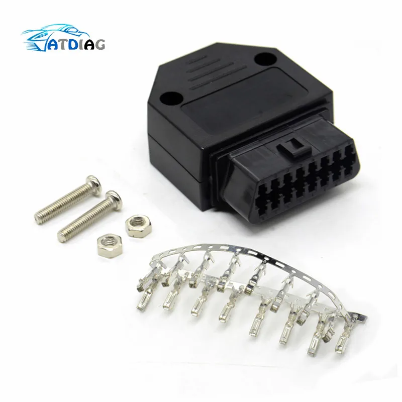 Штекер OBD2 16Pin адаптер OBD II OBDII разъем J1962 1962 J1962F|Кабели и коннекторы для диагностики