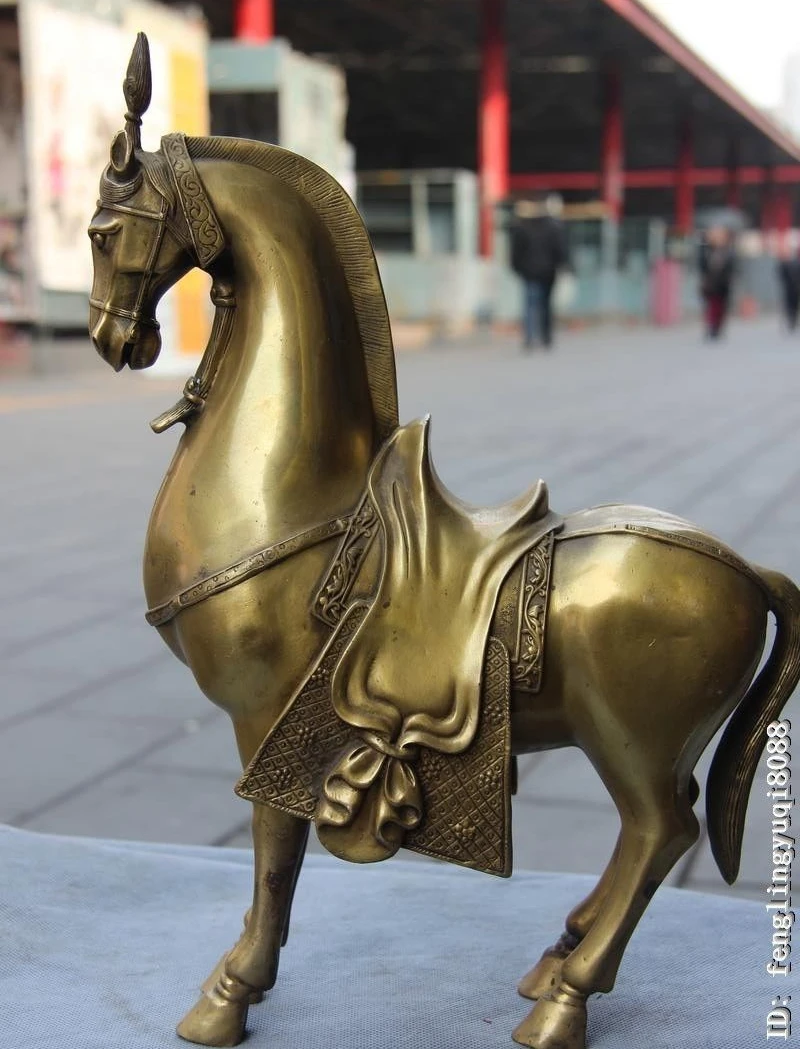 12 Chinese Royal Brass Copper Feng shui Lucky Wealth Tang Steed Horse