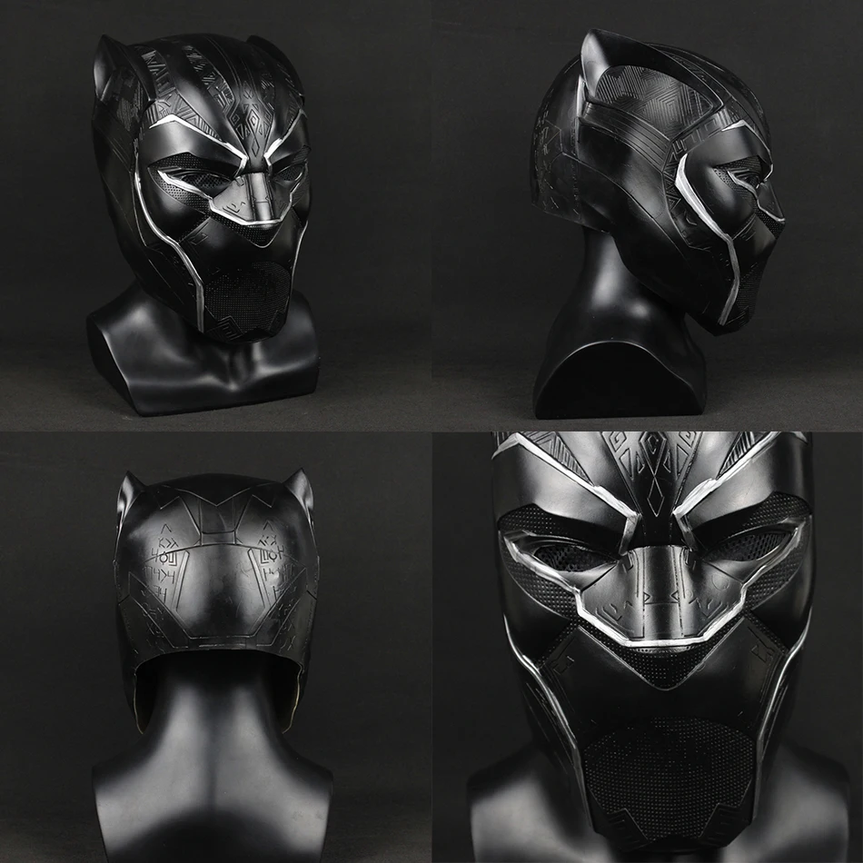 Black Panther Mask Cosplay T Challa Wakanda Latex Helmet Superhero Costume Party Masque Halloween Prop Accessory