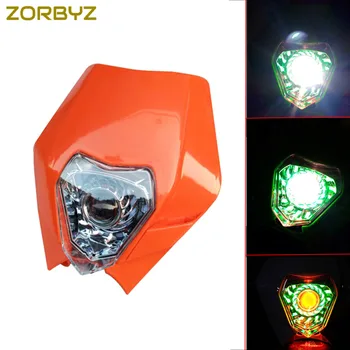 

ZORBYZ 1 Pcs Motorcycle LED Headlight With Angel Eye Light Dual Sport Super MX Dirt Motor Bike Moto Off Road Motocross