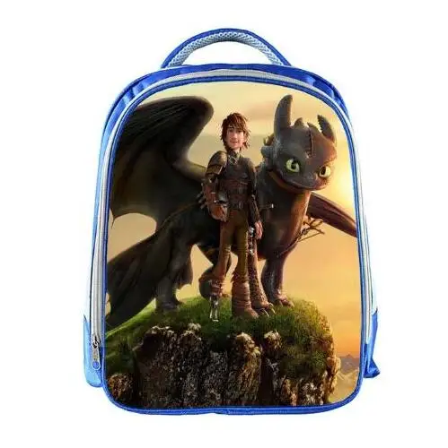 photo color 13inch How to Train Your Dragon Backpack Boys Cartoon Printed School Bags School Backpack Bookbag Children Gift Customized - Цвет: photo color
