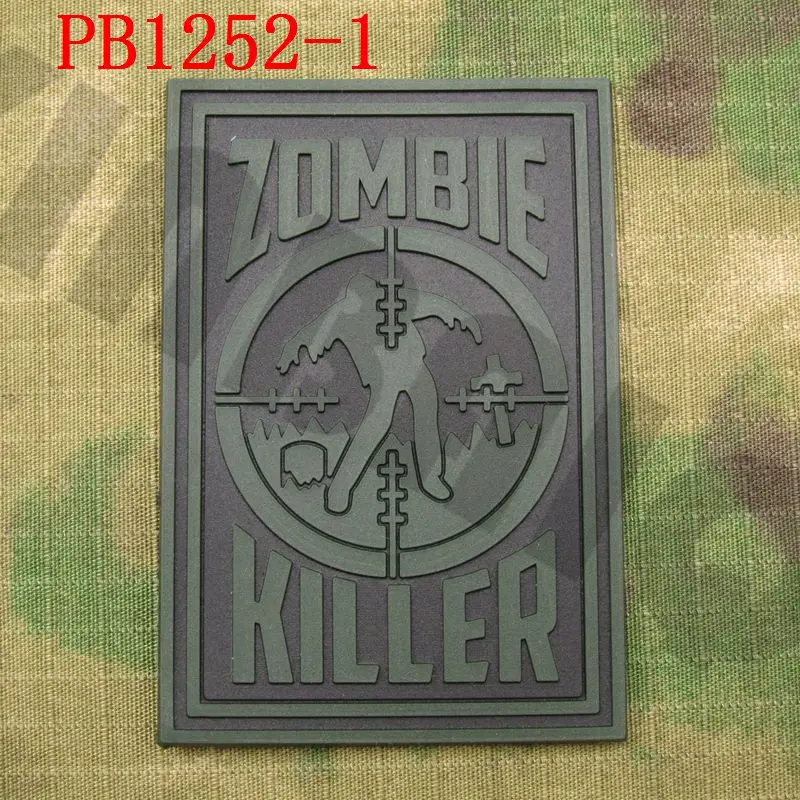 PB1252 Green 3D ПВХ заплатка "зонтик" Зомби Убийца тактический боевой Резиновый патч - Цвет: PB1252 Green