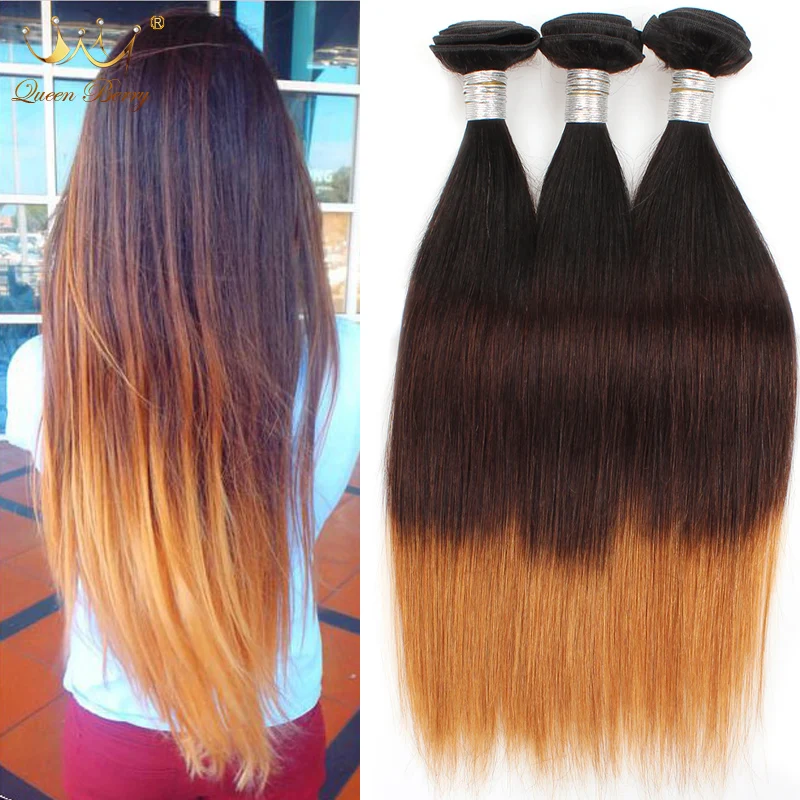 

3Bundles 8A Peruvian Virgin Hair Ombre T1B/4/30 Straight Weave Ombre Human Hair Peruvian Straight Hair Ombre Hair Extensions