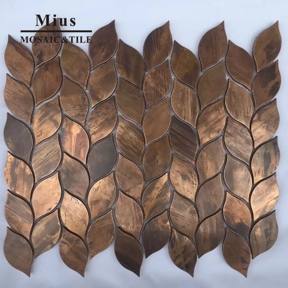 

Antique copper metal mosaic tile for kitchen backsplash