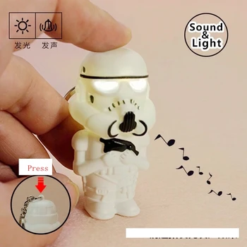 

Star Wars led keychain,Darth Vader the soldier keyring, The force Awakens White pawns flashlight figure keychains 30pcs/lot