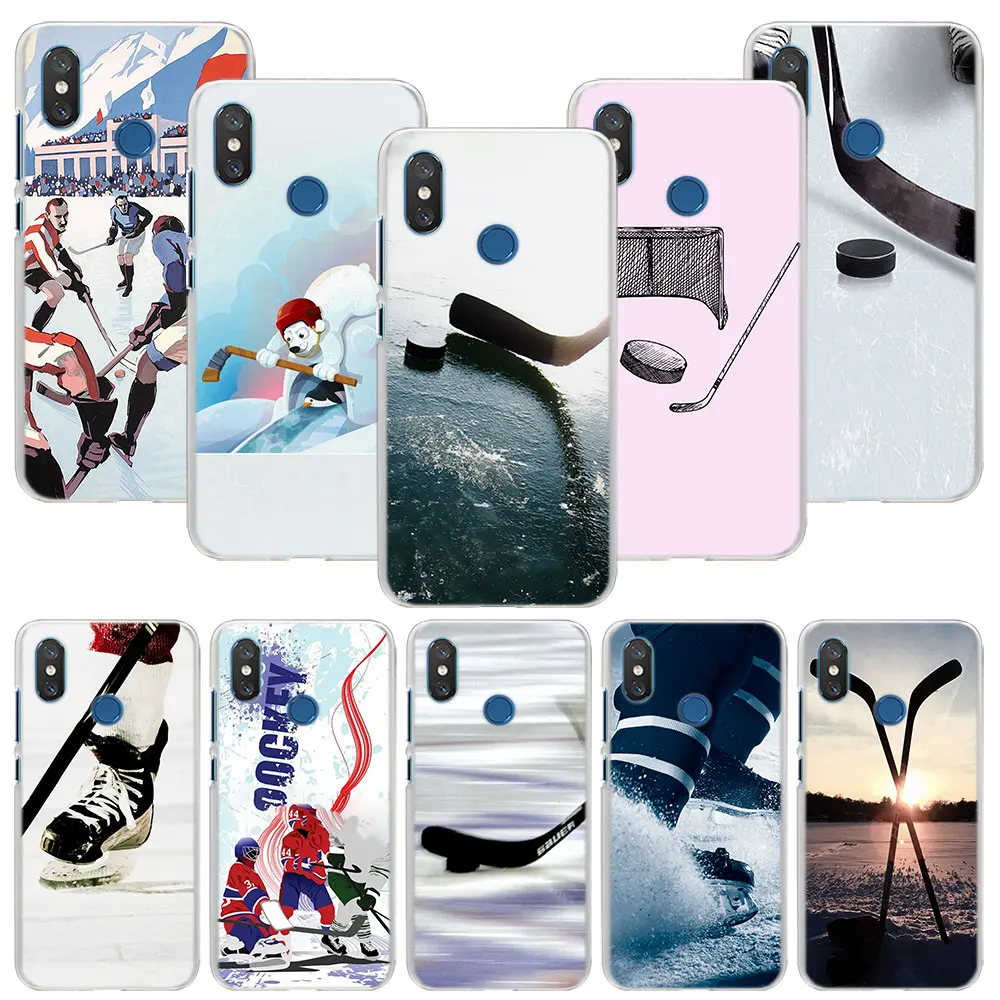 

I love ICE Hockey Phone Case for Xiaomi Mi A1 A2 Lite Redmi 5 5a 5Plus 6 6a Note 5 Note 6 Pro Hard PC case coque