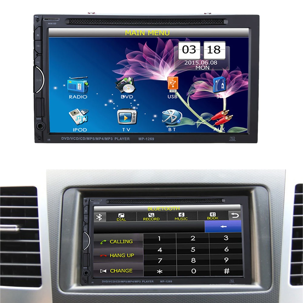 Perfect 7 Inch Screen Double Din Car Radio CD/DVD Player for Golf v BMW e46 Opel Astra h VW Ssangyong Actyon car 7