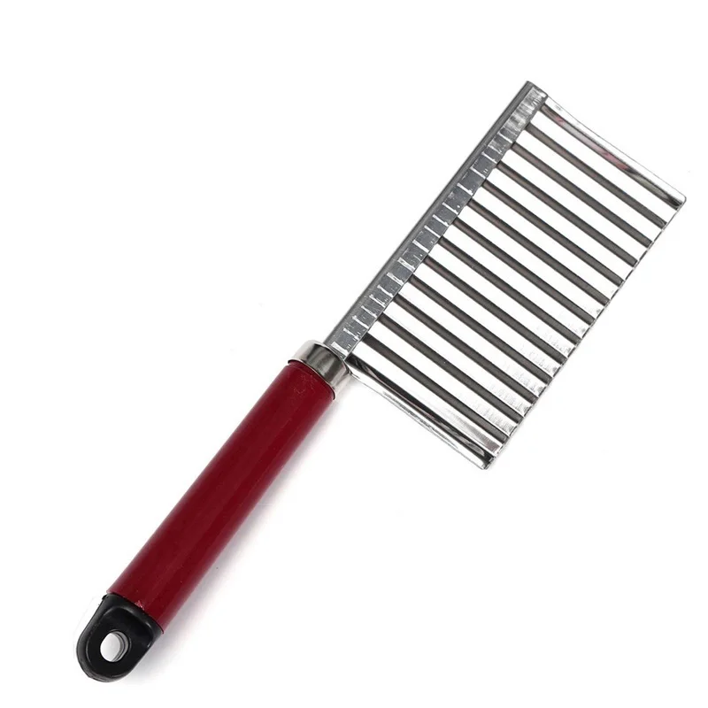 

New Stainless Steel Potato Chip Dough Vegetable Crinkle Wavy Cutter Slicer Fruits Food Cutterly Tools MAL999