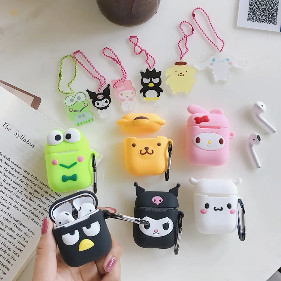 Чехол для AirPods, милый чехол для наушников Cinnamoroll Melody Kuromi Purin Frog, чехол s для Apple Airpods, мультяшный чехол для наушников