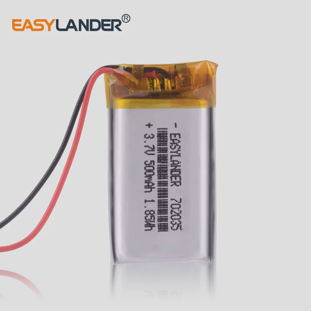 

Polymer battery 500 mah 3.7 V 702035 smart home MP3 speakers Li-ion battery for dvr GPS,mp3 mp4 speaker car dvr video recorder