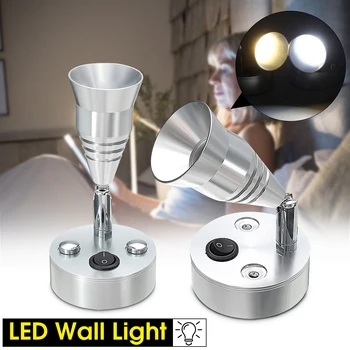 

12V 3W Adjustable LED Bedside Reading Light Lamp With Switch For Yacht Motorhome Warm White/White 360 for Caravan/Truck/Vehicles
