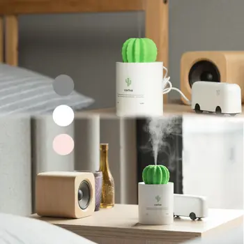 

USB Power Cute Cactus Essential Oil Diffuser Aroma Aromatherapy Night Light Fine Fog Humidifier Household Room Decor Car Accesso