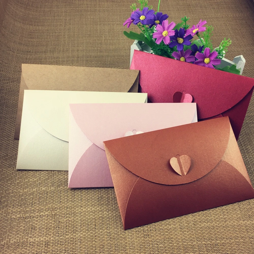 50pcs Paper Envelope Colorful Heart Clasp Envelopes Retro Kraft Cardboard Envelope Bags For Wedding Invitation Crafts Decoration Envelope Color Bags Modernbag Wet Aliexpress